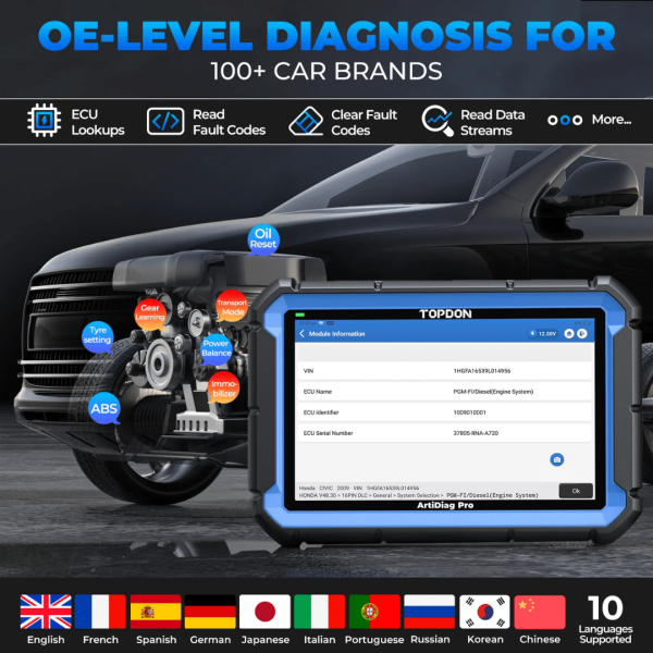 Topdon USA ArtiDiag Pro Car Diagnostic Scanner, Bi-Directional Control - Image 10