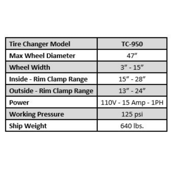 Valor TC-950 Tire Changer - Image 13