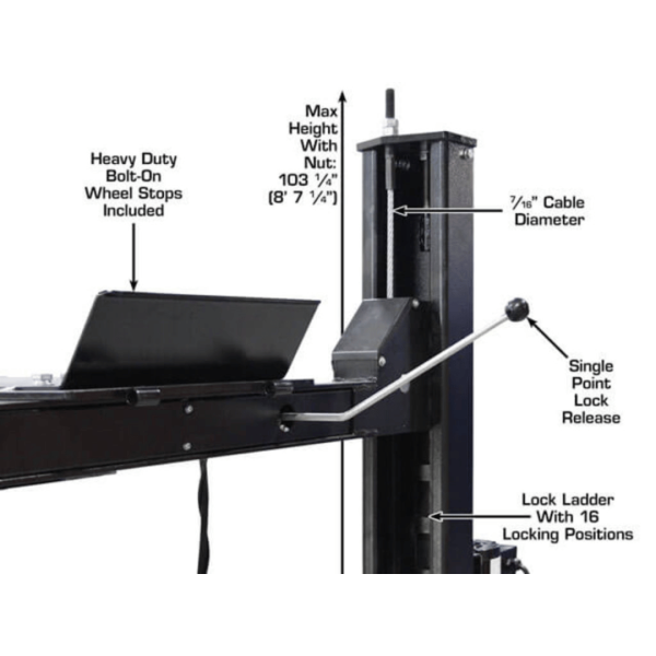 Atlas ALI Certified APEX9 4-Post Lift + RJ6 Rolling Bridge Jacks Combo - Image 12