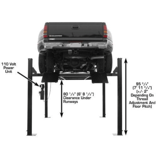 Atlas Garage PRO9000 4 Post Lift + RJ6 Rolling Jacks Combo - Image 9