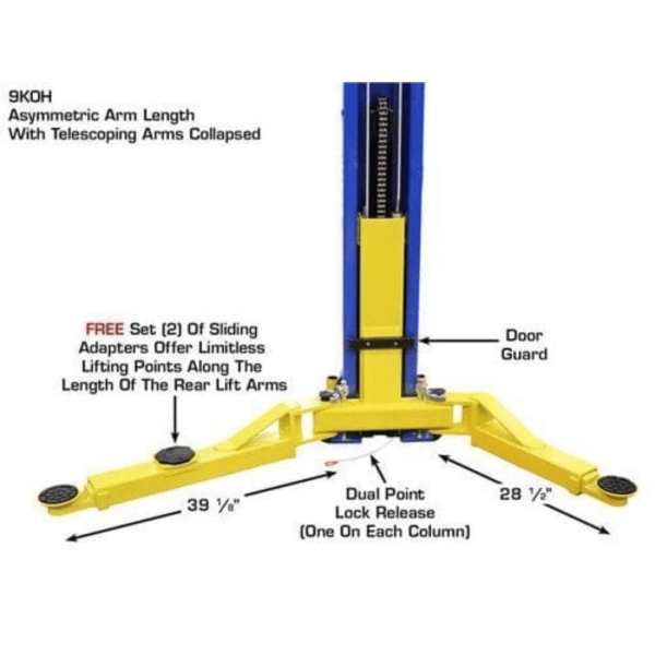 Atlas 9KOHX 9000 lb Overhead 2-Post Lift - Image 11