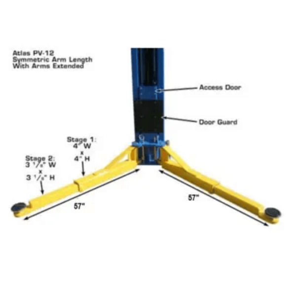 Atlas Equipment PV12PX Commercial Grade Overhead 12,000 lb. Capacity 2-Post Lift - Image 11