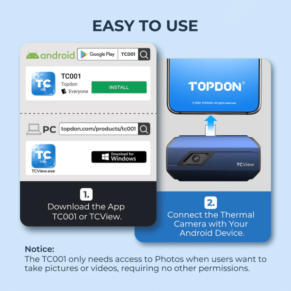Topdon USA TC001 (Android Devices) Portable Thermal Imaging Camera - Image 11