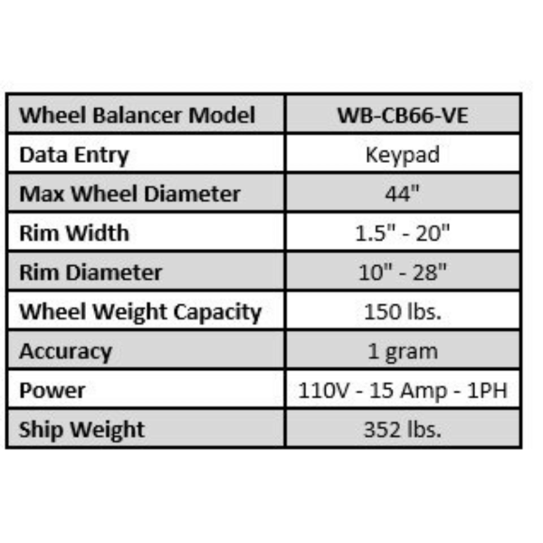 Valor WB-CB66-VE Wheel Balancer - Image 11