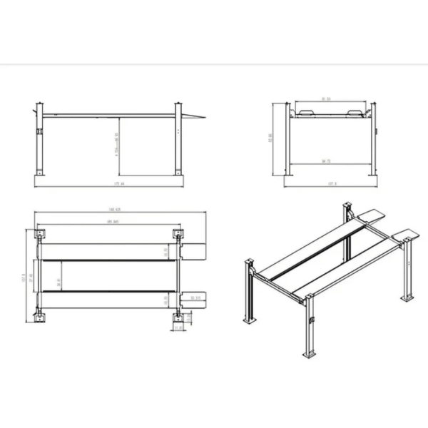 Katool KT-4H850 4 Post 8,500 lbs Heavy Duty lift - Image 14