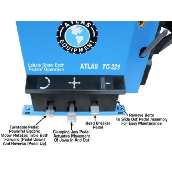 Atlas TC221 Tire Changer + WB11 Wheel Balancer Economy Combo Package - Image 13