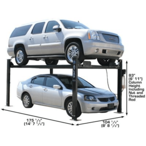 Atlas Garage PRO8000 4 Post Lift + RJ35 Sliding Jacks Combo - Image 2