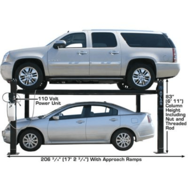 Atlas Garage PRO8000 4 Post Lift + RJ35 Sliding Jacks Combo - Image 6