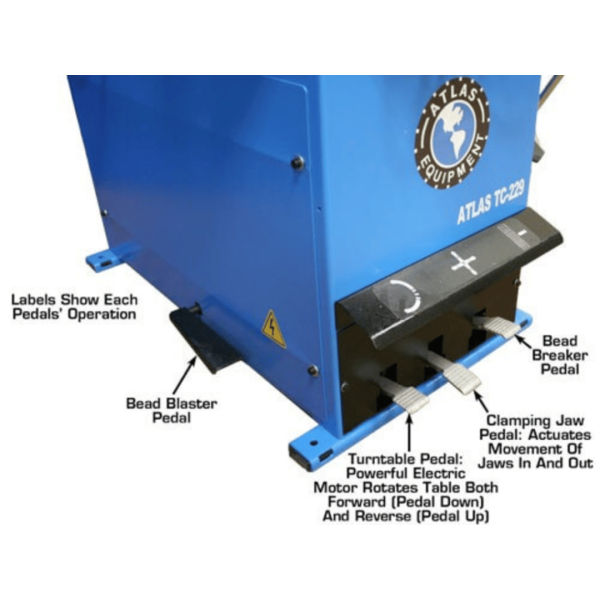 Atlas TC229 Tire Changer + PWB50 Wheel Balancer Combo Package - Image 16