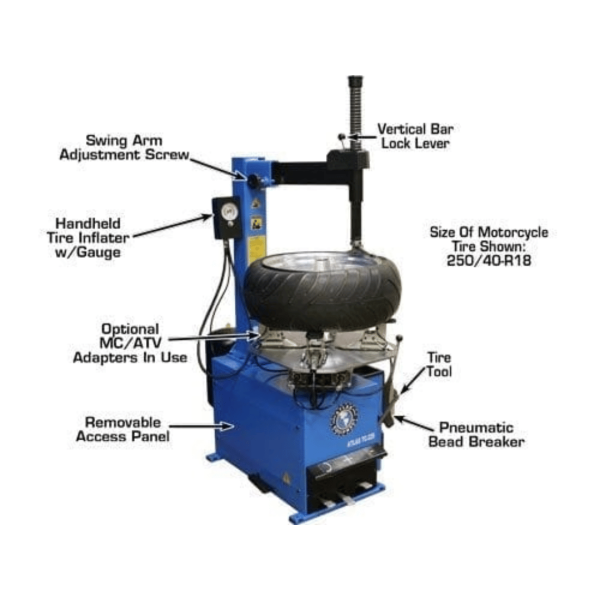 Atlas TC229 Tire Changer + PWB50 Wheel Balancer Combo Package - Image 3