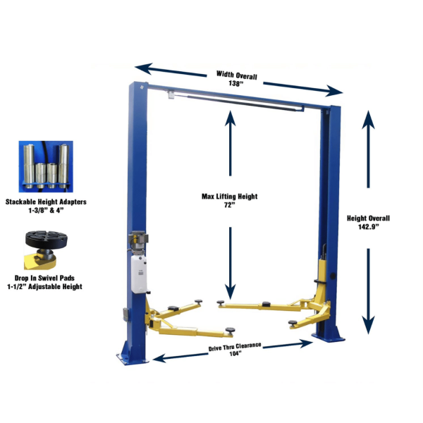 Valor VP9KSCX 9,000 lb 2 Post Clear Floor - Symmetric - Image 17