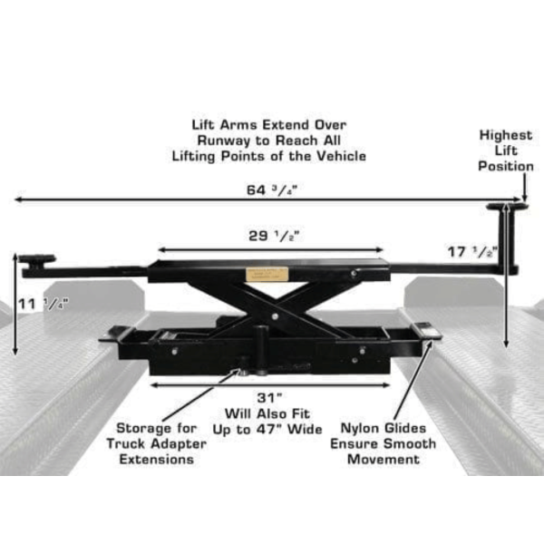 Atlas ALI Certified APEX 8 4-Post Lift + RJ35 Sliding Jacks Combo - Image 17
