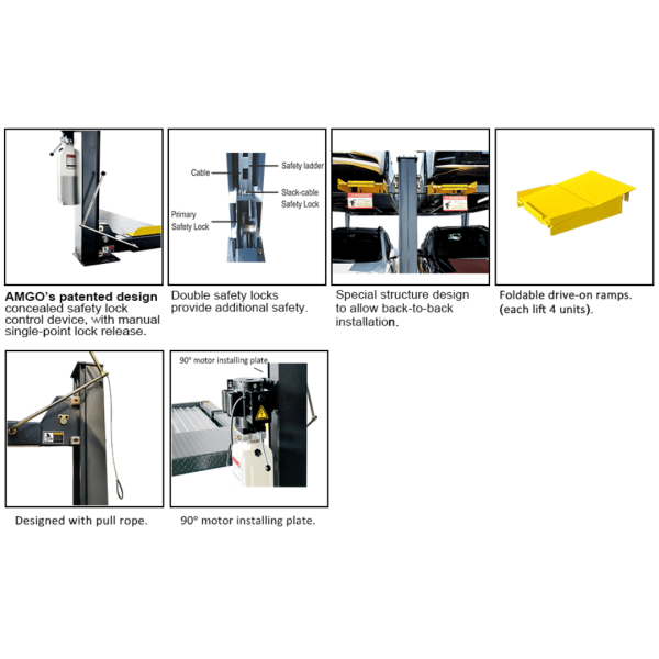 Amgo 409-DPX 9,000 lb Double Parking 4 Post Lift - Image 2