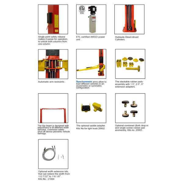 Amgo OHX-10 10,000 lb 2 Post Lift - Image 2