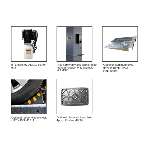 Amgo SPL-6 Single Post Parking Lift - Image 2