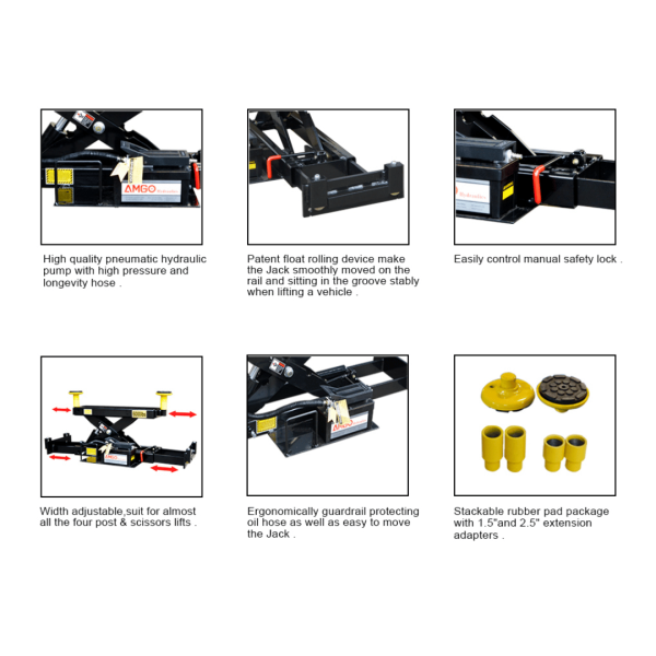 Amgo J6A 6,000 lb Rolling Jack - Image 2
