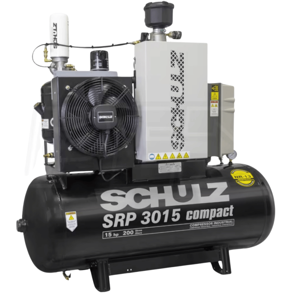 Schulz SRP 3015 Compact - 15-HP 60-Gallon Open Rotary Screw Air Compressor (460V 3-Phase) - Image 2