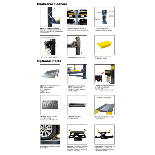 Amgo 409-HP 9,000 Lb Parking Lift - Image 2