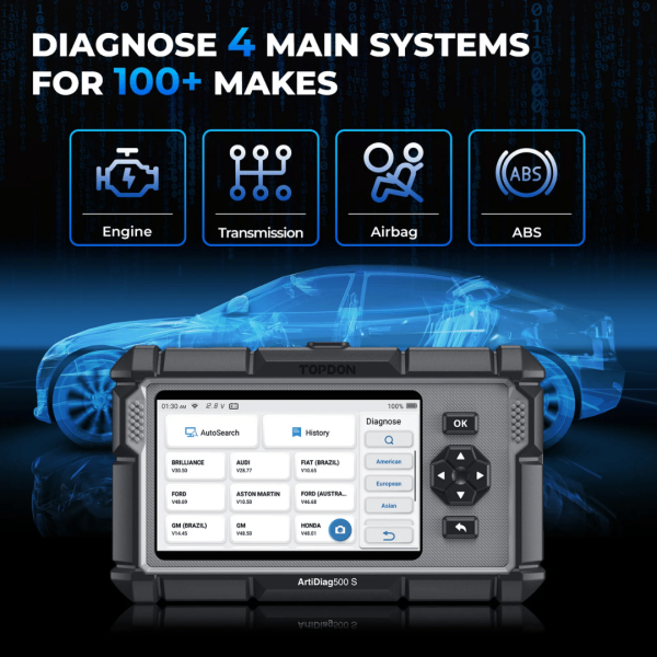 Topdon USA ArtiDiag500 S Mid-Level Diagnostic Scanner - Image 2