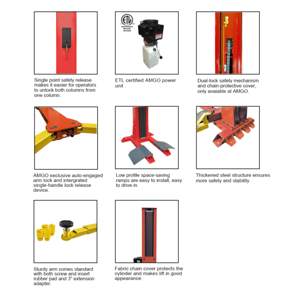 Amgo SL-7 7,000 lb Single Post Lift - Image 2
