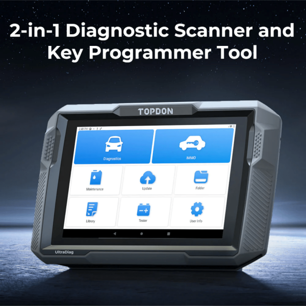 Topdon USA UltraDiag 2-in-1 Diagnostic Scanner & Key Programmer Tool - Image 2