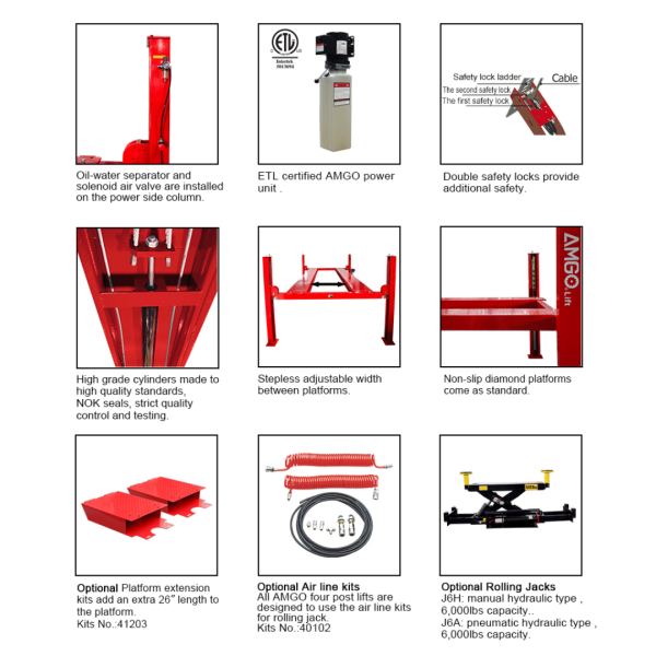 Amgo PRO-12 12,000 lb 4 Post Lift - Image 2