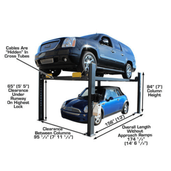 Atlas 408SL Super Deluxe Portable Hobbyist 8,000 lb. Capacity 4-Post Lift - Image 2