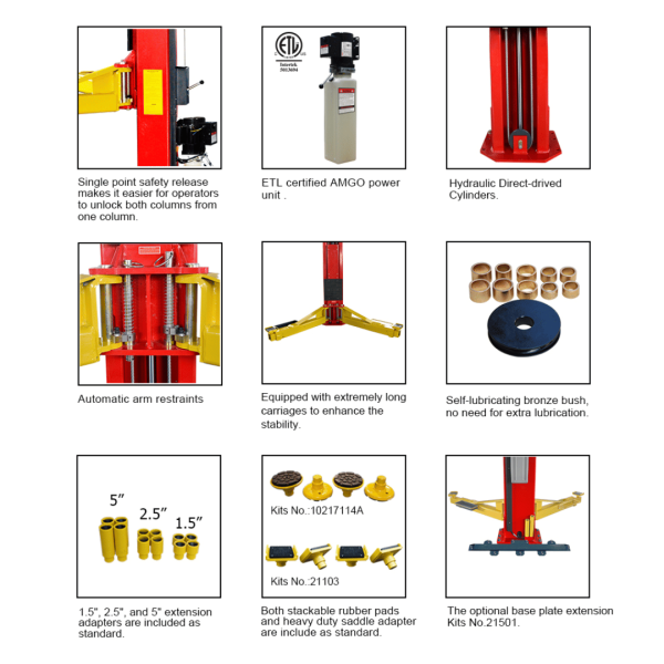 Amgo OH-18 18,000 lb 2 Post Lift - Image 2