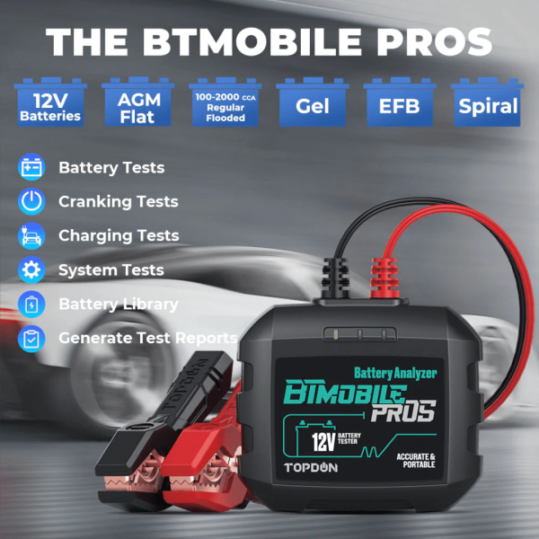 Topdon USA BTMobile ProS 12V Wireless Battery Analyzer - Image 2