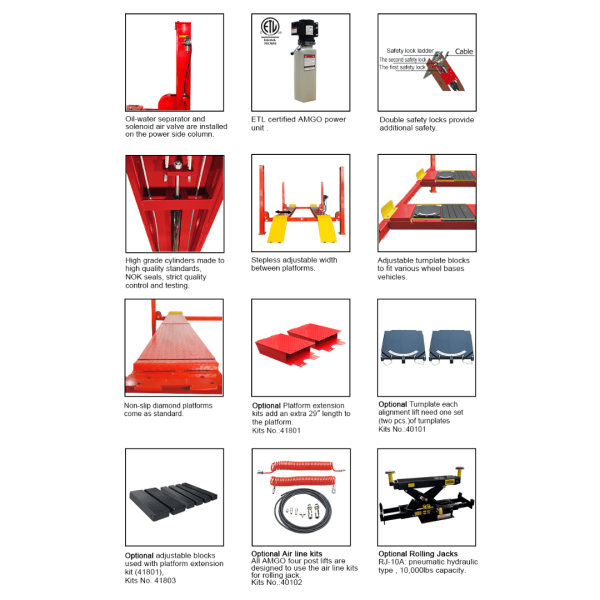 Amgo PRO-18A 18,000 lb 4 Post Alignment Lift - Image 2