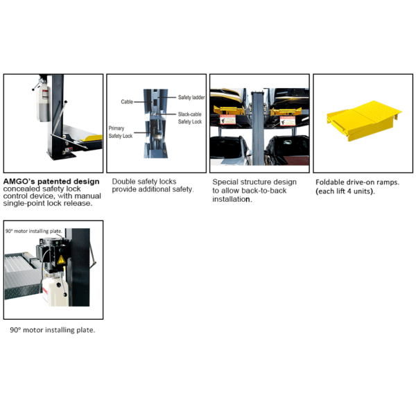 Amgo 409-DP 9,000 Lb Double Parking 4 Post Lift - Image 3