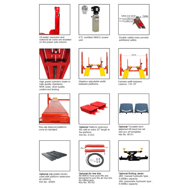 Amgo PRO-12SX 12,000 lb 4 Post Lift - Image 2