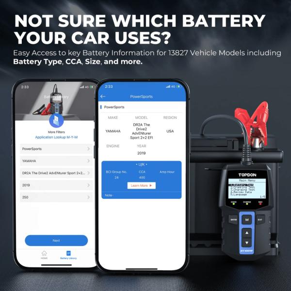 Topdon USA BT100W Battery Tester - Image 2
