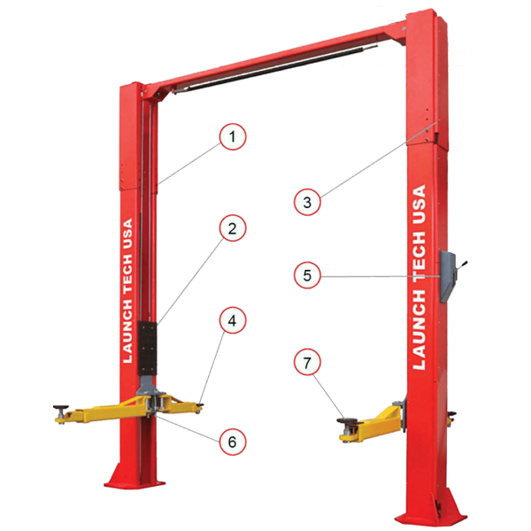 Launch Tech USA – TLT211-AS 11,000 lb 2 Post Clear Floor - Image 2