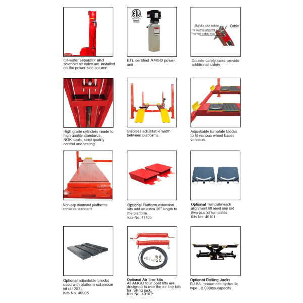 Amgo PRO-14AE 14,000 lb 4 Post Alignment Lift - Image 2
