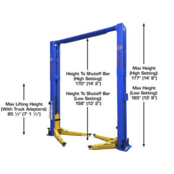 Atlas Platinum PVL12 ALI Certified Commercial Overhead 12,000 lb. Capacity 2-Post Lift - Image 2