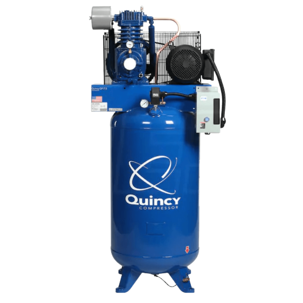 Quincy 373DS80VCA20 QP Pro 7.5-HP 80-Gallon Pressure Lubricated Two-Stage Air Compressor (208V 3-Phase)