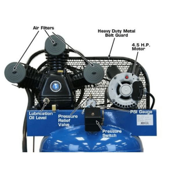 Atlas Air Force AF5 4.5HP 60 Gallon Single-Stage Air Compressor - Image 4
