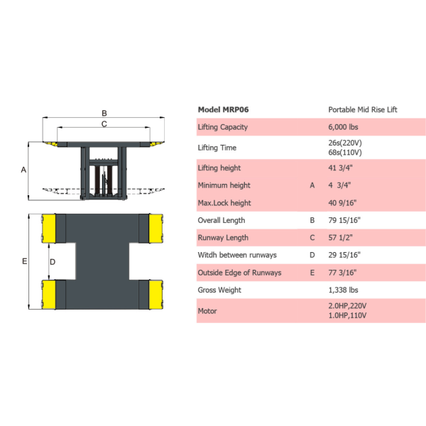 Amgo MRP06 Portable Mid Rise Lift - Image 3