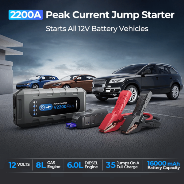 Topdon USA V2200Plus 2-in-1 Jump Pack & Battery Tester - Image 3