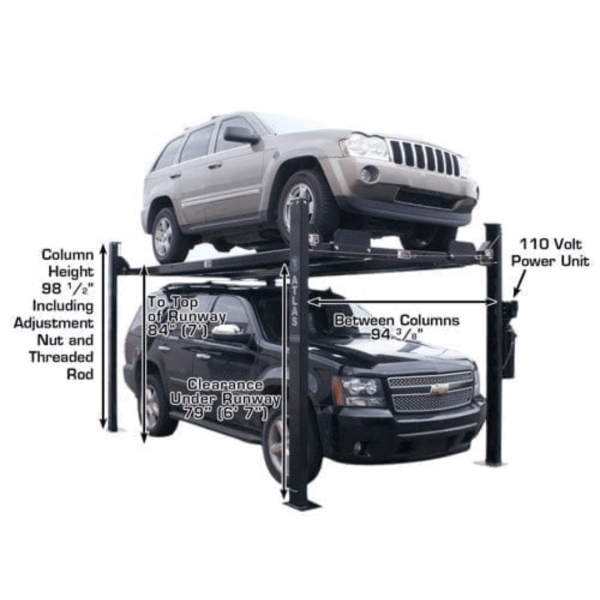 Atlas Garage PRO8000EXT Extra Tall Portable Hobbyist 8,000 lb. Capacity 4-Post Lift - Image 3