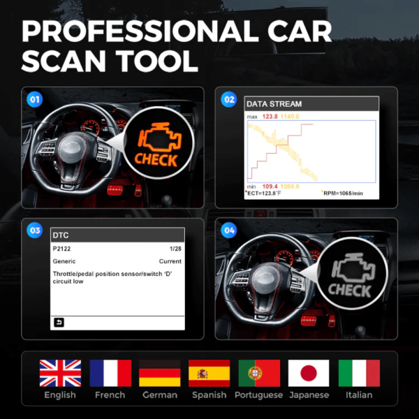 Topdon USA ArtiLink400 OBDII Professional Car Scan Tool - Image 3