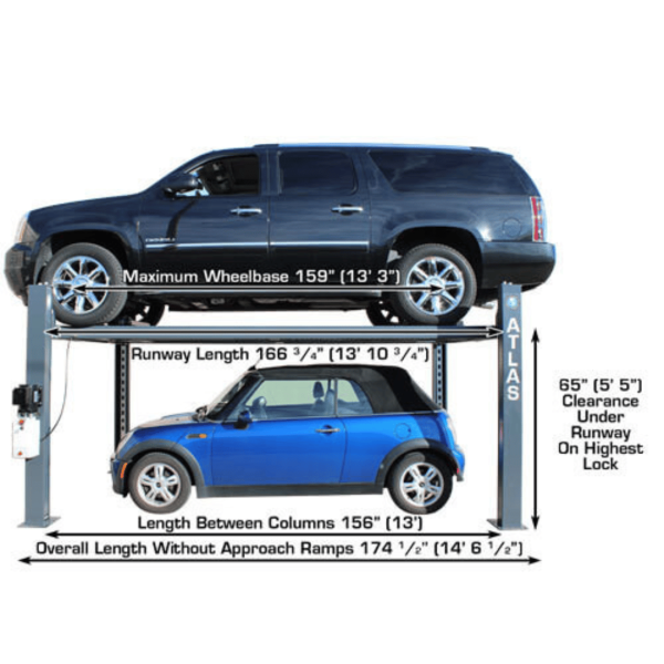 Atlas 408SL Super Deluxe Portable Hobbyist 8,000 lb. Capacity 4-Post Lift - Image 3