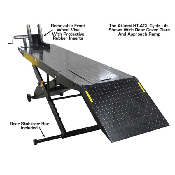 Atlas ACL Air Operated 1,000 lb Capacity Motorcycle Lift with Roller Plate - Image 3