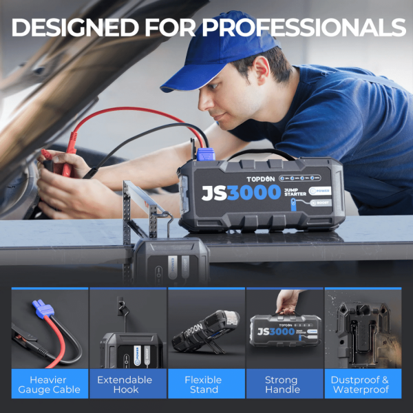 Topdon USA JumpSurge3000 12V Jump Starter & Power Bank - Image 2