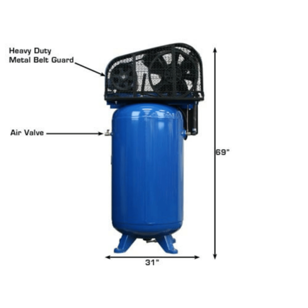 Atlas Air Force AF8 5HP 80 Gallon Two Stage 5HP Commercial Grade Air Compressor - Image 4