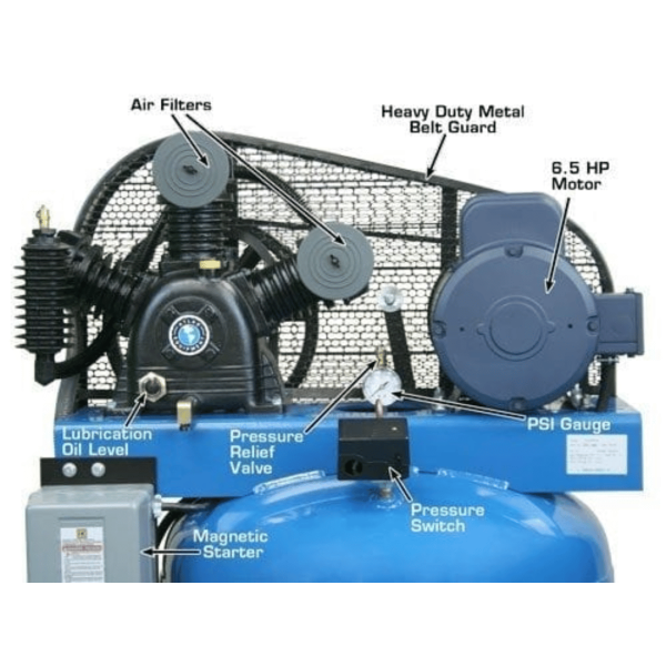 Atlas Air Force AF7 5HP 80 Gallon Two Stage Air Compressor with Magnetic Starter - Image 4