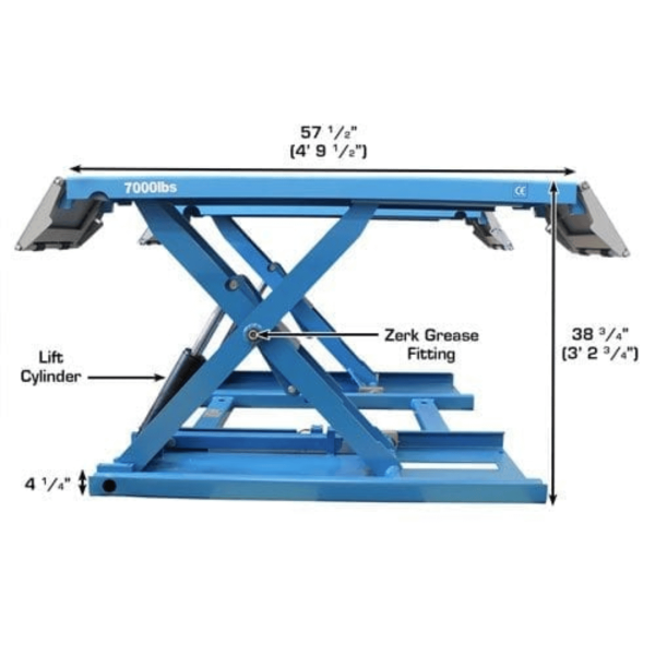 Atlas 7K-Kwik-Bay Portable Mid-Rise 7,000 lb Capacity Scissor Lift - Image 4
