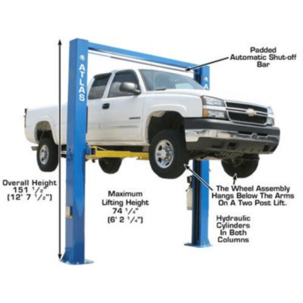 Atlas OHX10000X Commercial Grade Extra Tall 10,000 lb. Capacity 2-Post Lift - Image 2