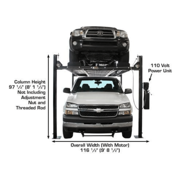 Atlas Garage PRO8000EXT-L 4 Post Lift + RJ35 Sliding Jacks Combo - Image 3